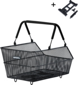 Basil Cento MIK Gepäckträgerkorb, engmaschig, schwarz, 22 Liter